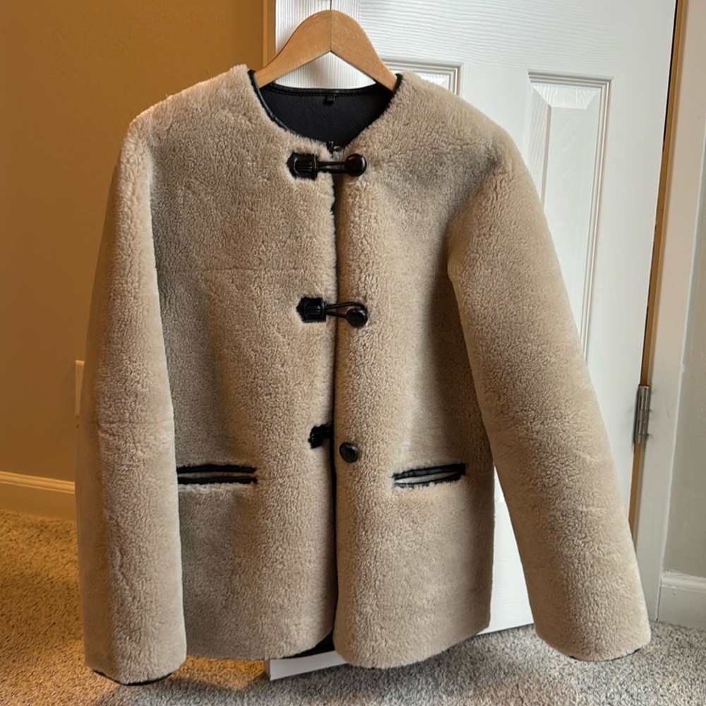 SOLD Mango Shearling Jacket - Size M NWOT